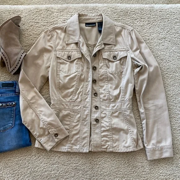 DKNY Jeans Khaki Jacket - Picture 1 of 7